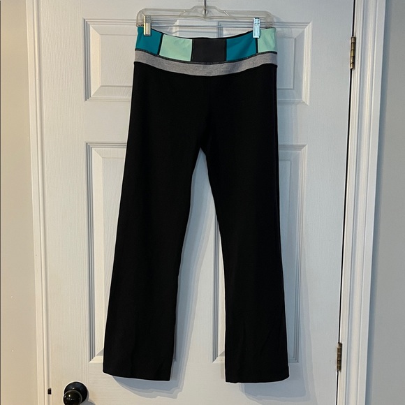 lululemon athletica Pants - Sold - Lululemon Athletica Black and Teal Track Pants